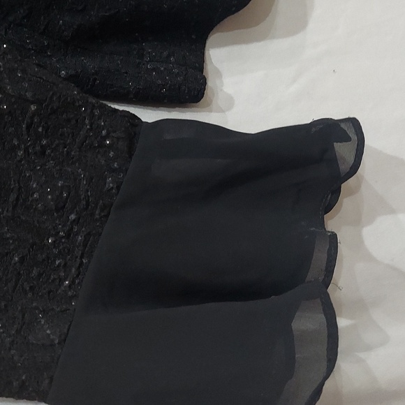 DRESS BARN Black Ruffled Women's Jacket Size 14W - Picture 4 of 5